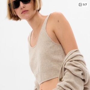 GAP CashSoft Cropped Tank Top - L